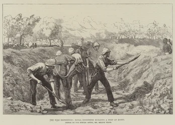 La Expedición del Nilo, Ingenieros Reales construyendo un Fuerte en Korti